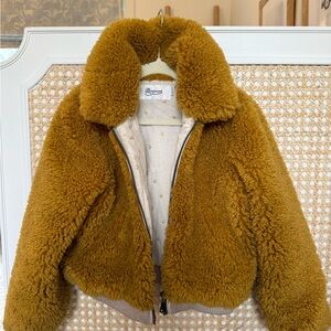Bonpoit Soft and Plush Golden Brown Sherpa Jacket